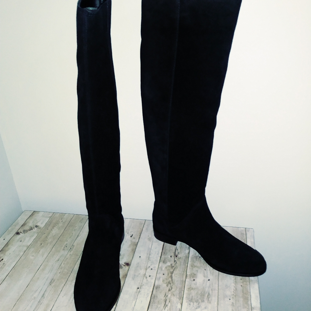 Gianni Bini Black Suede Designer Riding Boots